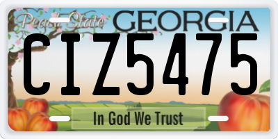 GA license plate CIZ5475