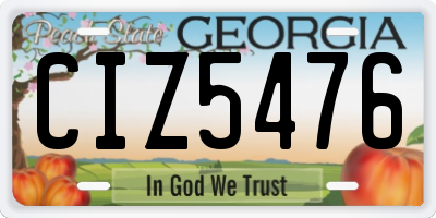 GA license plate CIZ5476