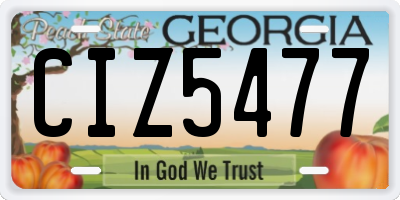 GA license plate CIZ5477