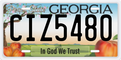 GA license plate CIZ5480