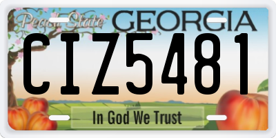 GA license plate CIZ5481