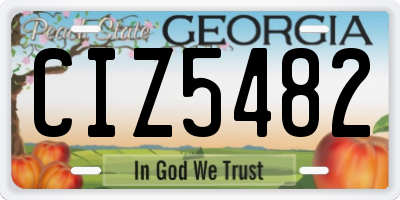GA license plate CIZ5482