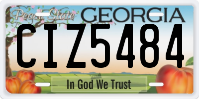 GA license plate CIZ5484