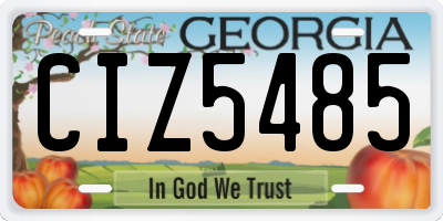 GA license plate CIZ5485
