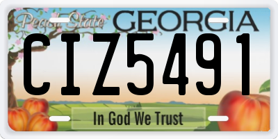 GA license plate CIZ5491
