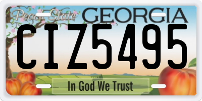 GA license plate CIZ5495