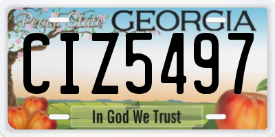 GA license plate CIZ5497