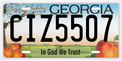 GA license plate CIZ5507