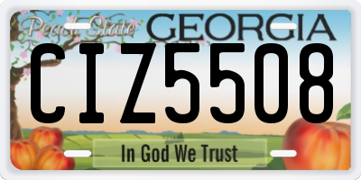GA license plate CIZ5508
