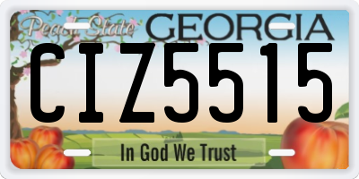 GA license plate CIZ5515