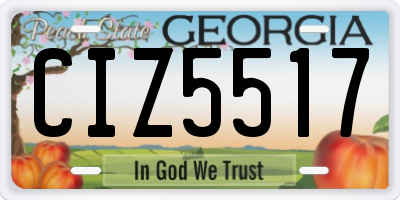 GA license plate CIZ5517
