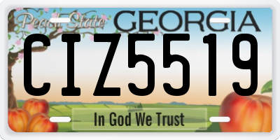 GA license plate CIZ5519