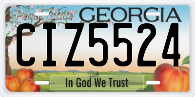 GA license plate CIZ5524