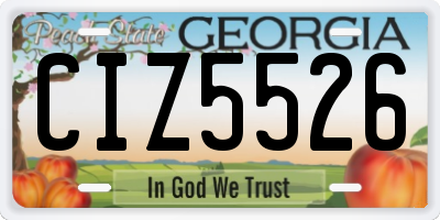 GA license plate CIZ5526