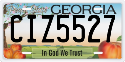 GA license plate CIZ5527