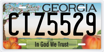 GA license plate CIZ5529