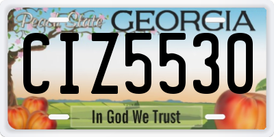 GA license plate CIZ5530