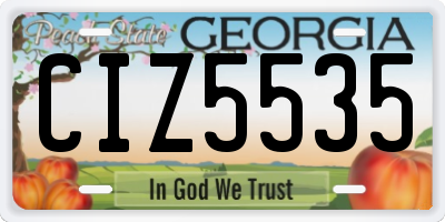 GA license plate CIZ5535