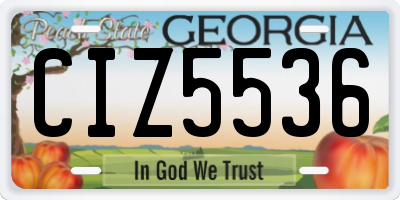 GA license plate CIZ5536