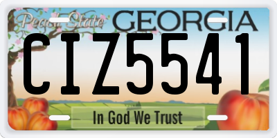 GA license plate CIZ5541