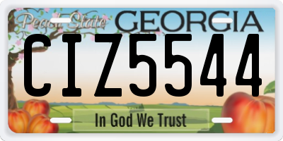GA license plate CIZ5544