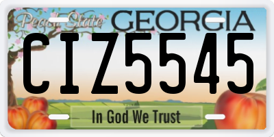 GA license plate CIZ5545
