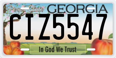 GA license plate CIZ5547
