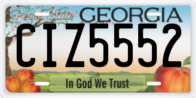 GA license plate CIZ5552