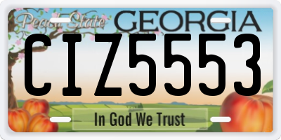 GA license plate CIZ5553