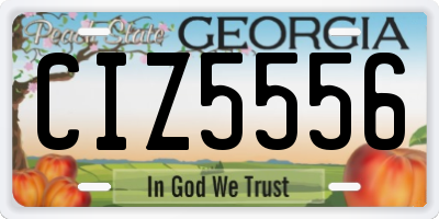 GA license plate CIZ5556