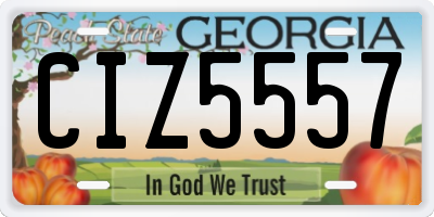 GA license plate CIZ5557