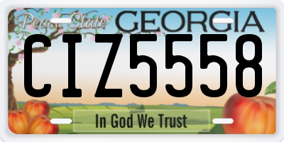 GA license plate CIZ5558