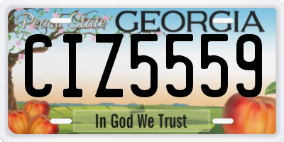 GA license plate CIZ5559