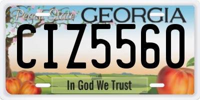 GA license plate CIZ5560