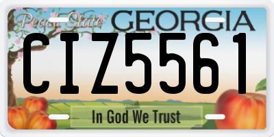 GA license plate CIZ5561