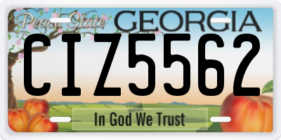 GA license plate CIZ5562