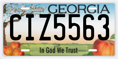 GA license plate CIZ5563