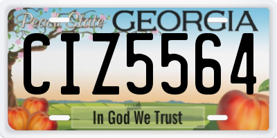 GA license plate CIZ5564