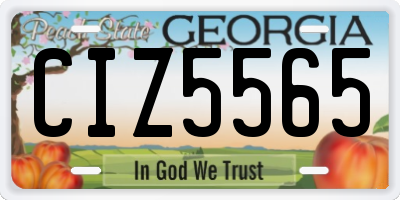 GA license plate CIZ5565