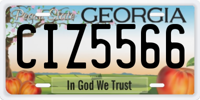 GA license plate CIZ5566