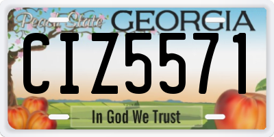 GA license plate CIZ5571