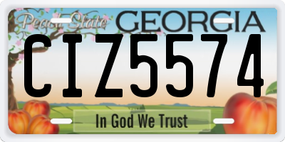 GA license plate CIZ5574