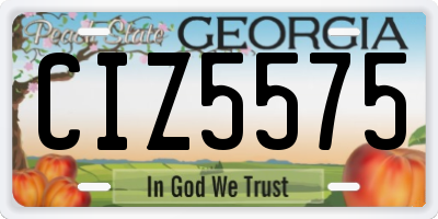 GA license plate CIZ5575