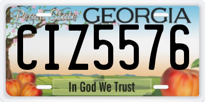 GA license plate CIZ5576