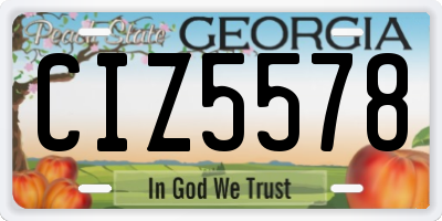 GA license plate CIZ5578