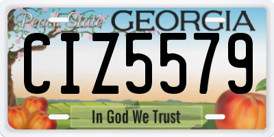 GA license plate CIZ5579