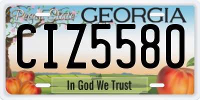 GA license plate CIZ5580