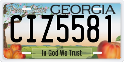GA license plate CIZ5581