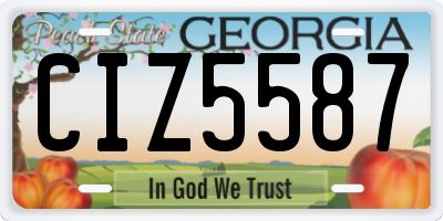 GA license plate CIZ5587
