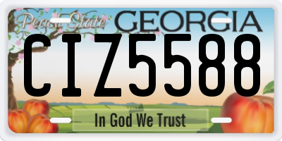 GA license plate CIZ5588